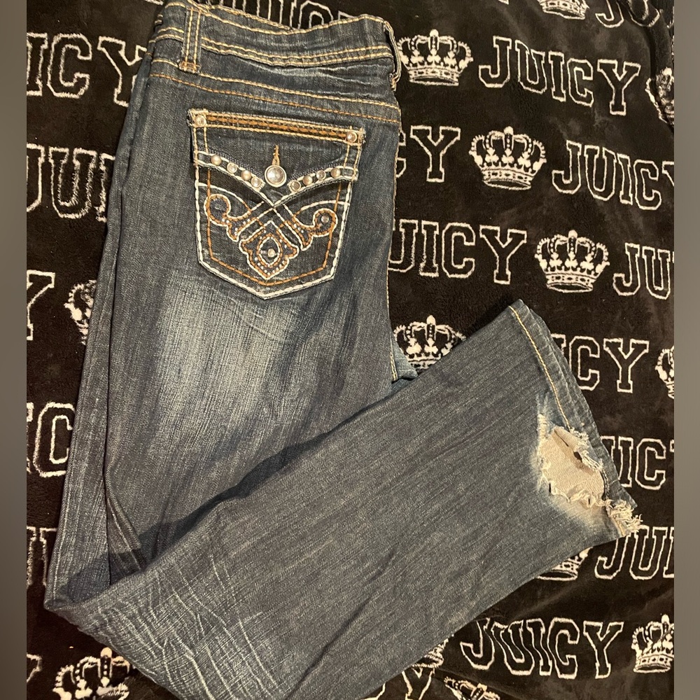 Embellished dark jeans